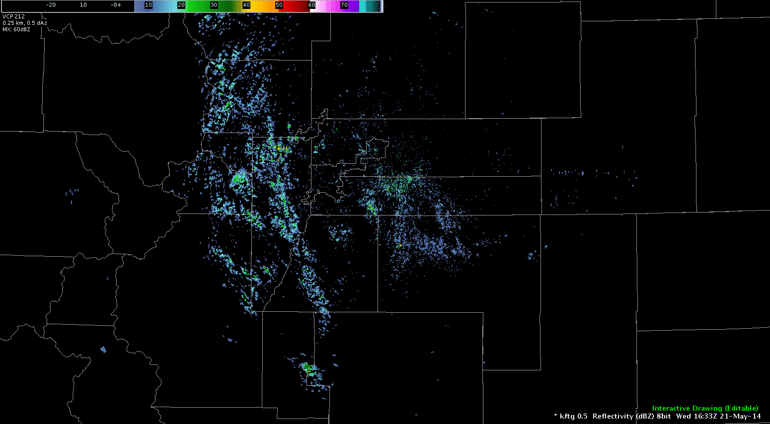 0.5 reflectivity from KFTG on May 21, 2014.