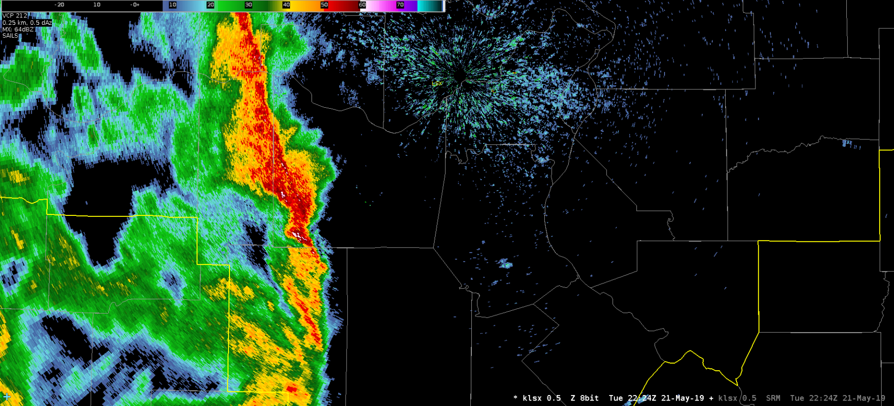 Lightning jump with strengthening embedded supercell southwest of STL ...