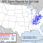 Storm Reports for Wednesday, February 11, 2009