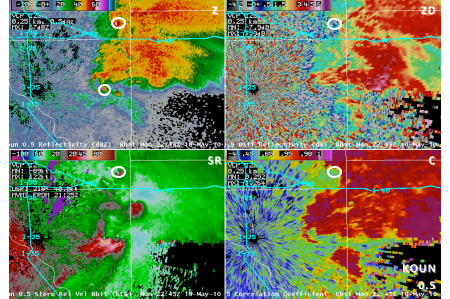 Tornadoes producing damage on the ground detectible by dual-polarization radar