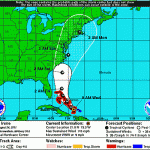 Forecast track for Hurricane Irene
