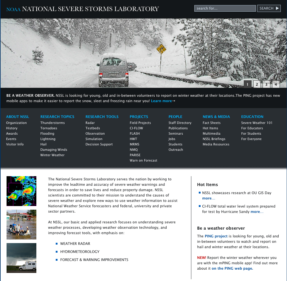 NSSL unveils re-designed web presence