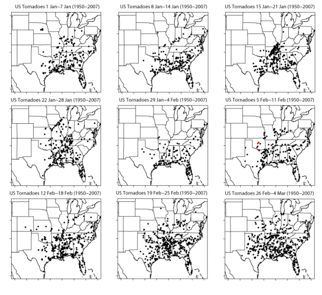 The rarity of the Oklahoma tornadoes of 10 Feb revisited