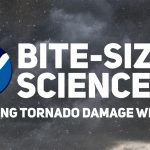 The opening screen for the Bite-Sized Science UAS video: Studying Tornado Damage with Uncrewed Aircraft Systems